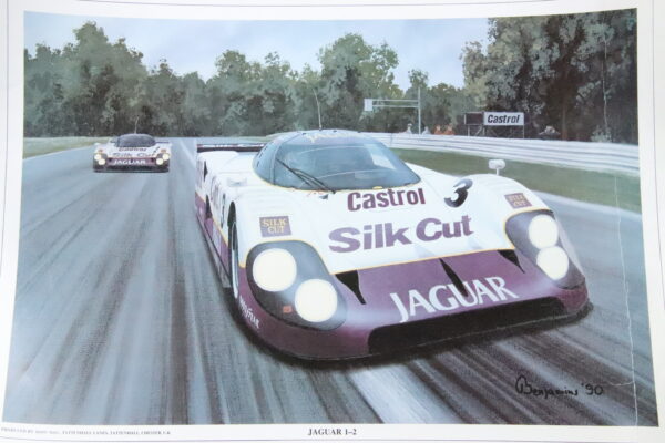 Art plakat Jaguar Silk Cut Le Mans sejr 1990 John Nielsen plakat/poster