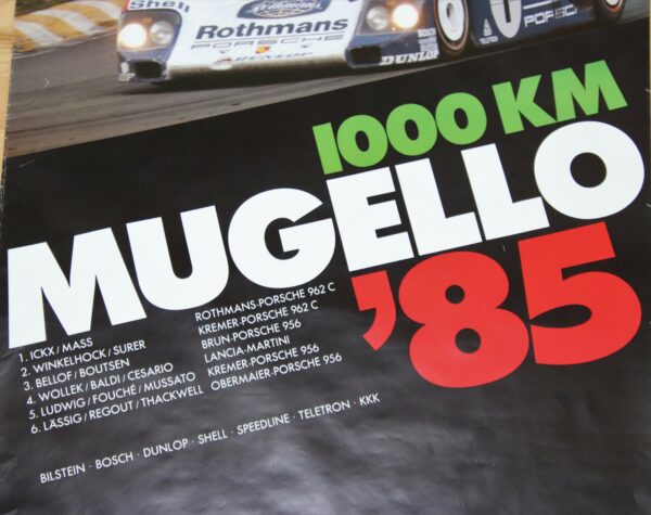 Porsche  962/956 1000 KM Mugello 1985 plakat/poster - Image 4