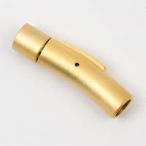 Stål klik-lås/bajonetlås, rund, 5mm, børstet guld
