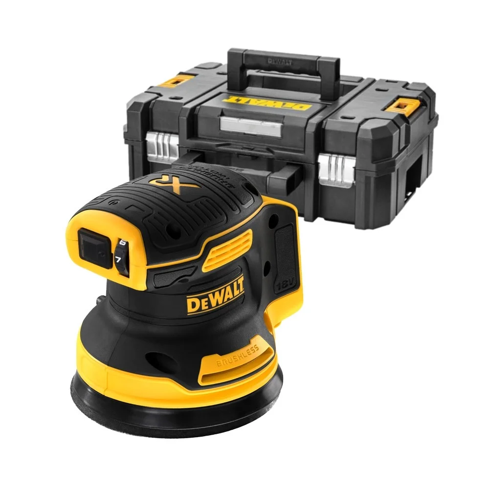 DeWALT DCW210NT 18V Excentersliber, 125mm + Kuffert | toolhus.dk