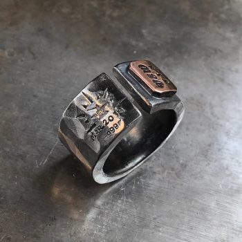 Vintage Sledgehammer Pattern Silver Ring