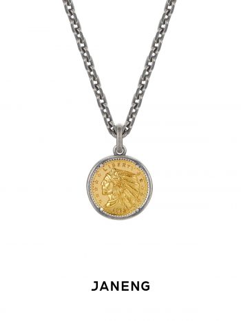 Fashion&Vintage Sterling Silver Indian-Coin Necklace