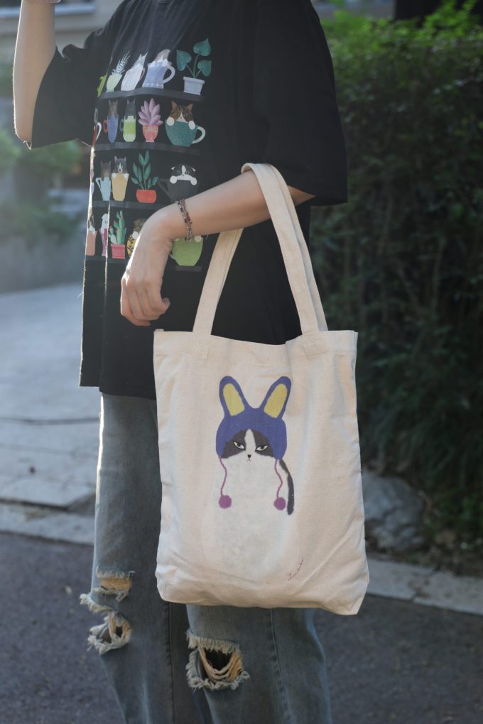 Cat-themed Canvas Bag