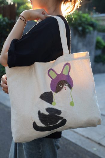 Cat-themed Canvas Bag