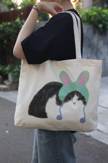 Cat-themed Canvas Bag