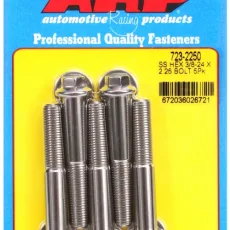 "3/8""-24 x 2.250 hex SS bolts" (5pcs)