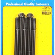 "7/16""-20 x 4.750 hex black oxide bolts" (5pcs)