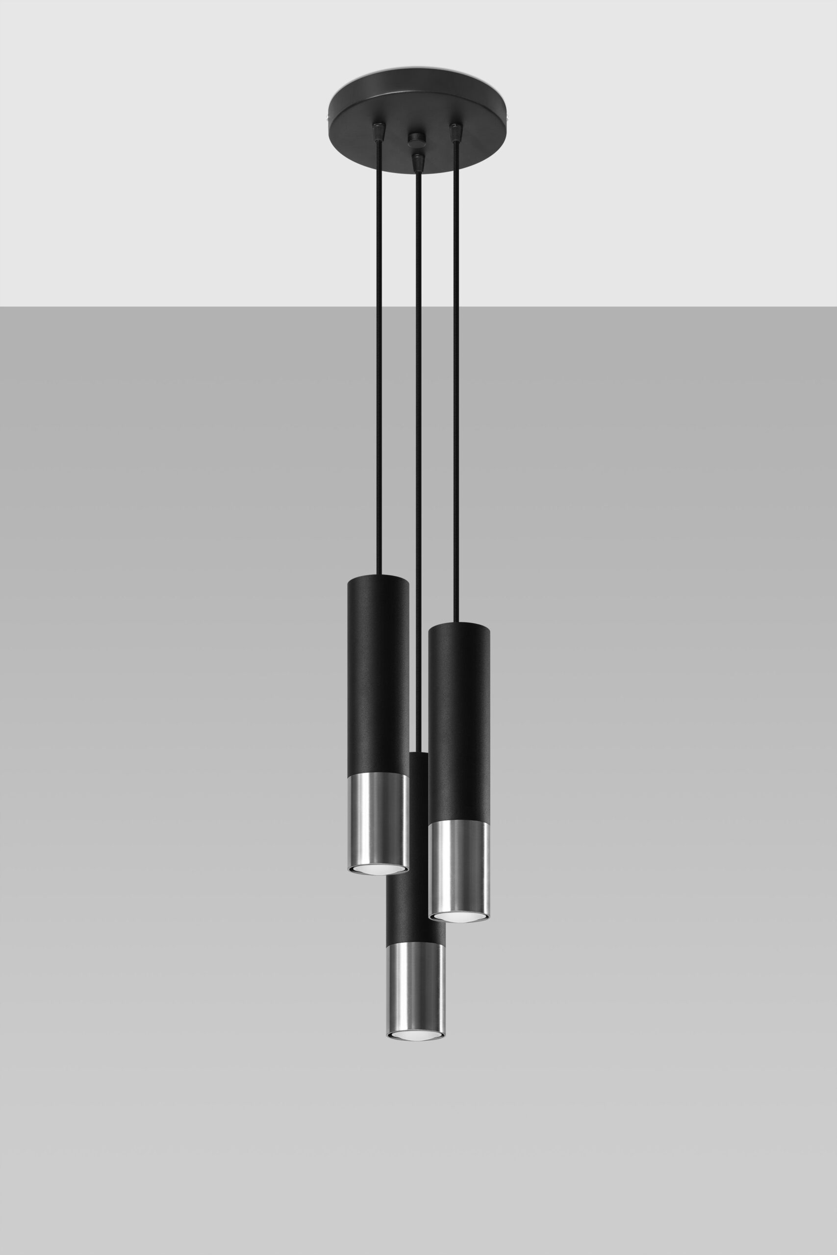 Hanglamp LOOPEZ 3-lichts LED metaal zwart met chroom