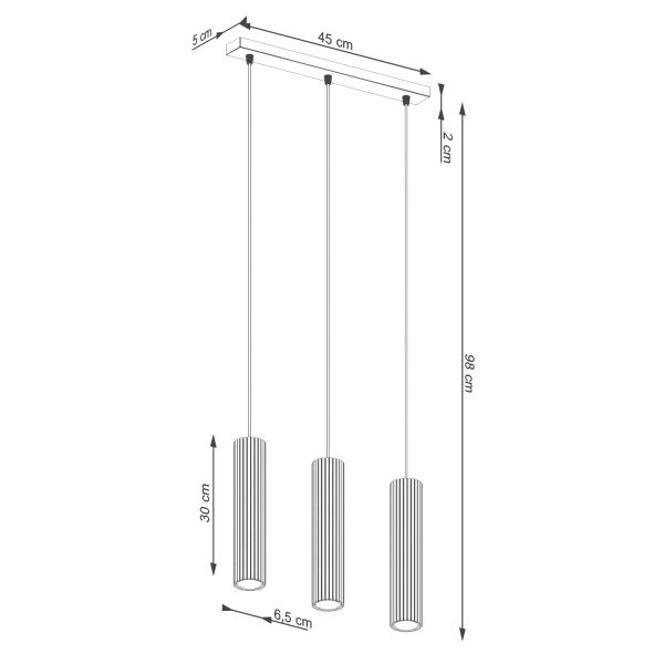 Hanglamp aan koord 3-lichts taupe KARBON - Afbeelding 10