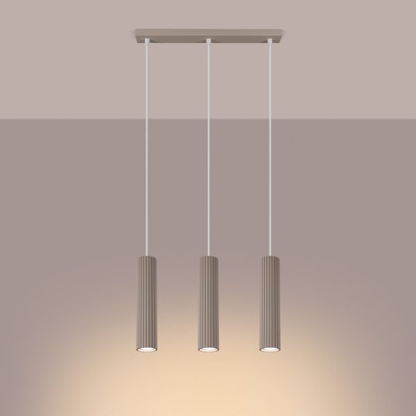 Hanglamp aan koord 3-lichts taupe KARBON - Afbeelding 3