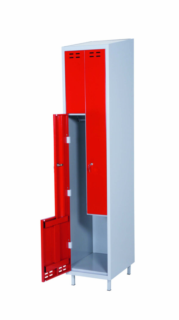 Klädskåp 1 sektion 2 dörrar Z-modell-röd