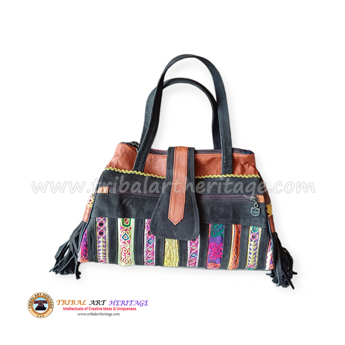 Kuchi Embroidery Leather Bag - Image 2