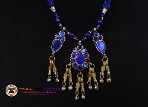 Tribal Fashion Blue Necklace - Image 2