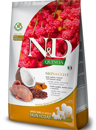 FARMINA N&D DOG QUINOA SKIN & COAT, QUAIL & COCONUT ADULT