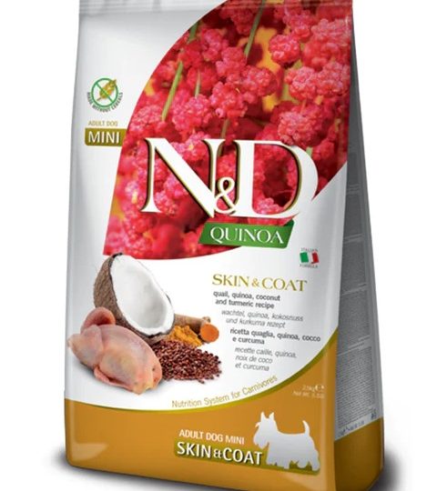 FARMINA N&D DOG QUINOA SKIN & COAT, QUAIL & COCONUT ADULT MINI 2,5 KG