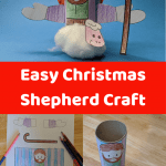 Easy Christmas Shepherd craft for kids using cardboard tube and free printable template. Ideal for sunday school or preschool while learning about the Shepherds visit to Jesus.