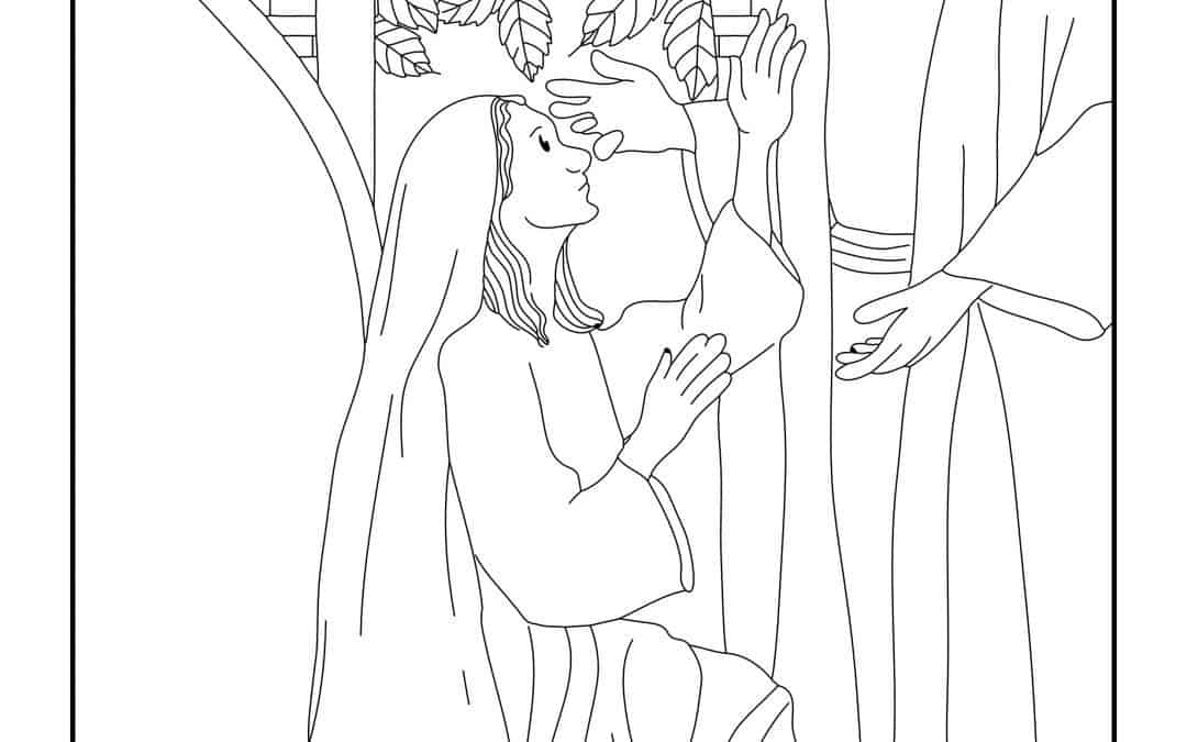 Mary and the Angel -Free coloring page