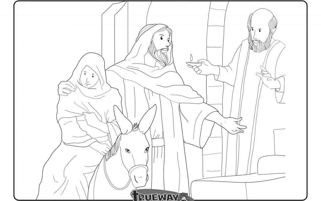 coloring pages mary joseph and jesus travel