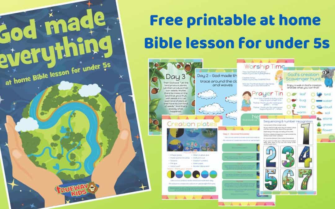 god made everything free printable bible lesson for preschool children trueway kids