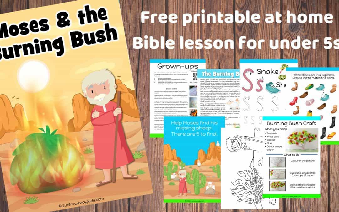 Moses And The Burning Bush Free Bible Lesson For Kids Trueway Kids