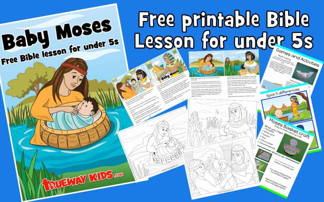 Baby Moses - Free printable Bible lesson. Learn how moses mother trusted God. God has a plan. Worksheets, coloring pages, story and more.