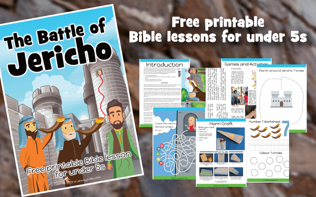 The Battle of Jericho Bible lesson, front cover and worksheets