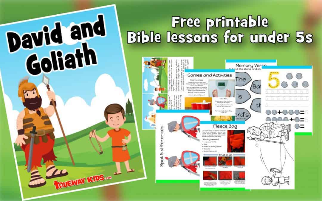 This free printable David and Goliath Preschool lesson is based on 1 Samuel 17:1-50. It includes activities, worksheets, games, coloring pages crafts and more.