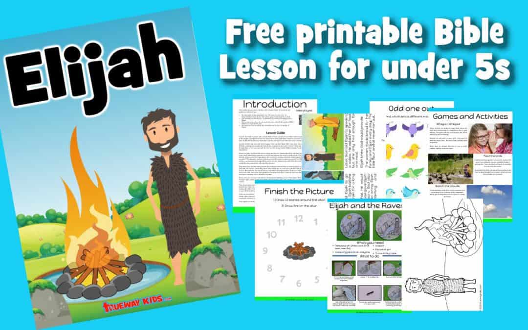 This free printable preschool Bible lesson covers the life of the prophet Elijah. God providing food and water. Elijah and the Widow, The prophets of Baal and The quiet whisper. Includes worksheets, coloring pages, crafts and more. Based on 1 Kings 17-19