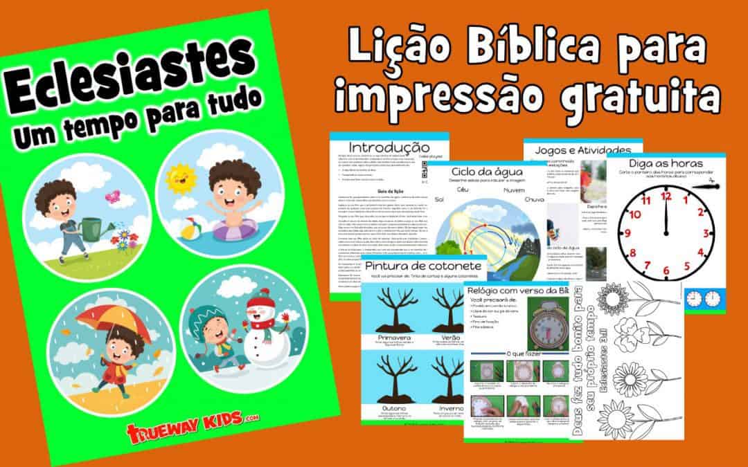 Eclesiastes. Lição Bíblica para impressão gratuita para usar em casa ou na igreja.