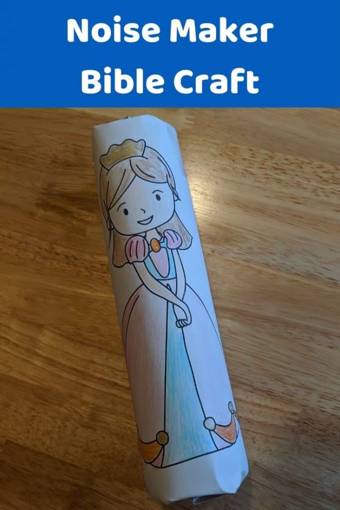 Easy to make Noise maker craft for Esther Bible lesson or Purim. Free printable template included. 