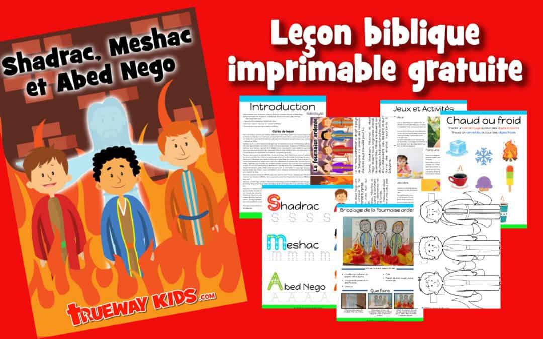 Shadrac, Meshac et Abed Nego - Leçon biblique imprimable gratuite à utiliser à la maison ou à l'église