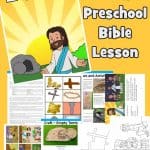 Free printable Easter Bible lesson. Covering good Friday through to Easter. Empty tomb craft, coloring pages, Easter Bible games and Activities for home. Ideal for preschool children