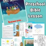 Jesus calms the storm - Free printable Preschool Bible lesson Mark 4:35-41. Included free coloring pages, story, crafts, games and activities, worksheets and more. At home Bible study for kids.