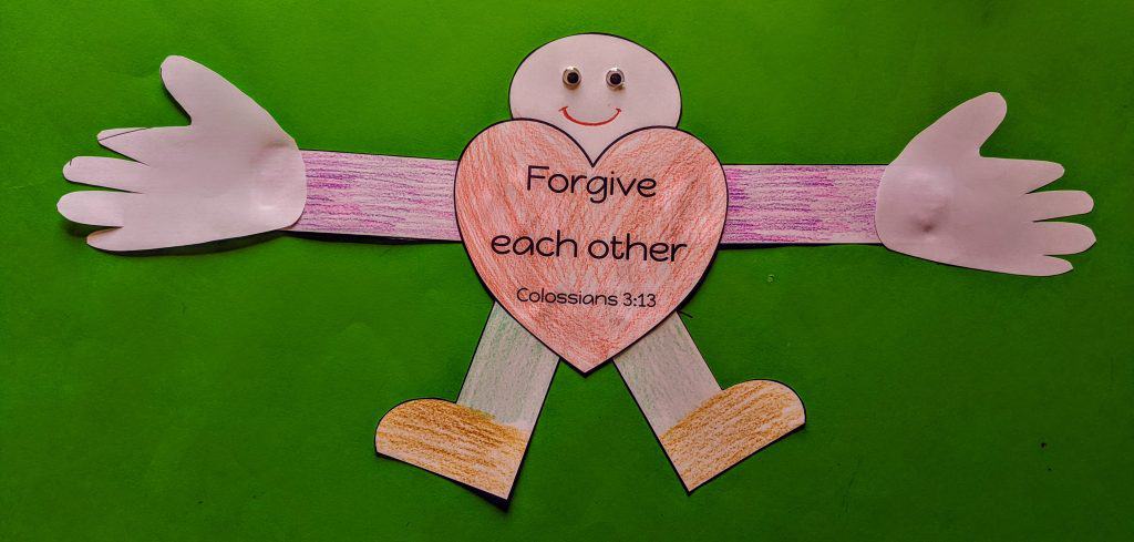 Forgive one another Bible craft - Free template included
