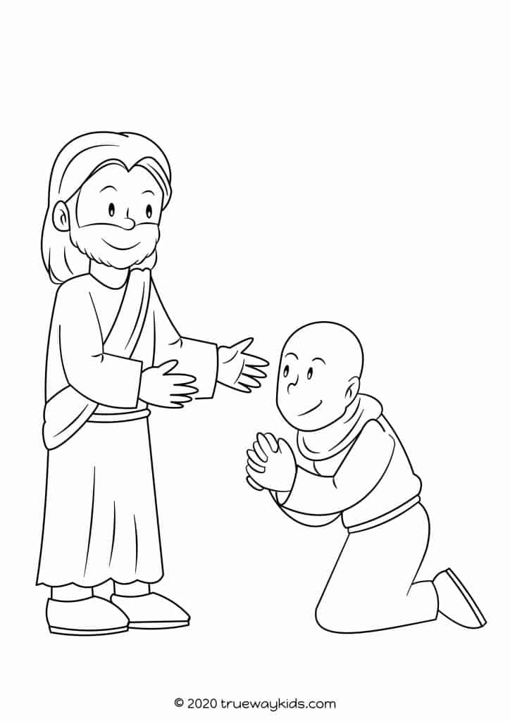 jesus heals 10 lepers coloring pages