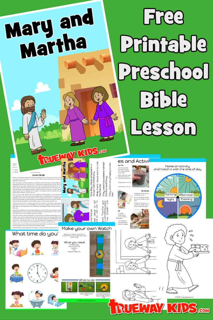 Mary and Martha - FREE printable preschool Bible lesson