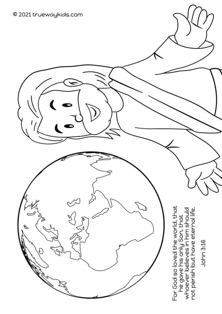 jesus loves the world coloring pages