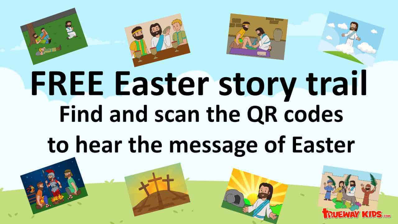 Easter story trail. Scan a code to listen to the Easter story.