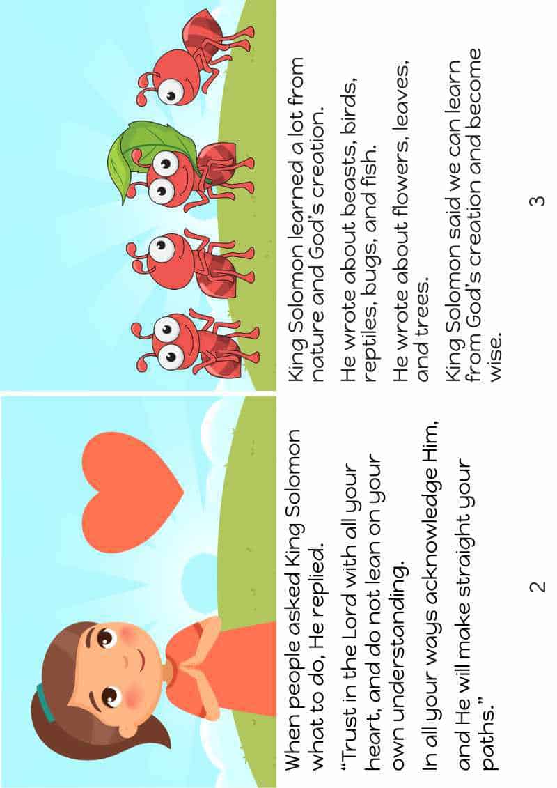 proverbs Bible story for kids. FREE printable Bible story