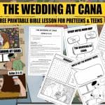 THE WEDDING AT CANA - JOHN 2:1-11 - Bible lesson for preteens and teens. Worksheets, Bible lesson , study notes, games and activities, coloring pages and more. Ideal for home, youth groups and church Bible studies.