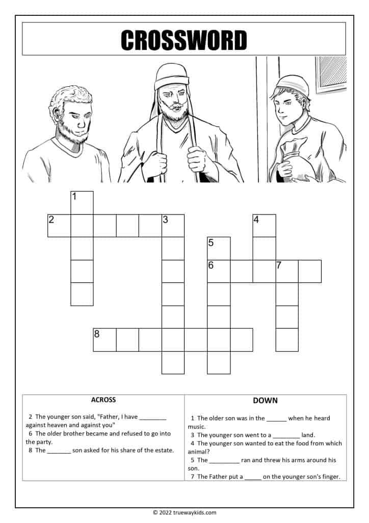 The Parable of the Prodigal Son crossword is perfect for teens who are looking to study the Bible. This puzzle includes key information about the story and will help teens understand the key points.