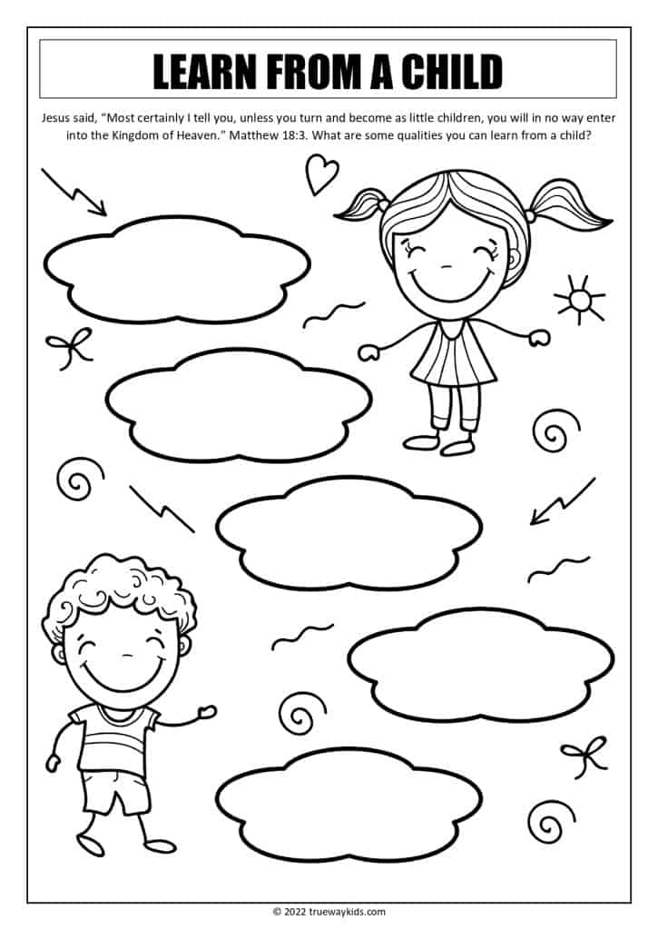 Lessons teens can learn from children worksheet