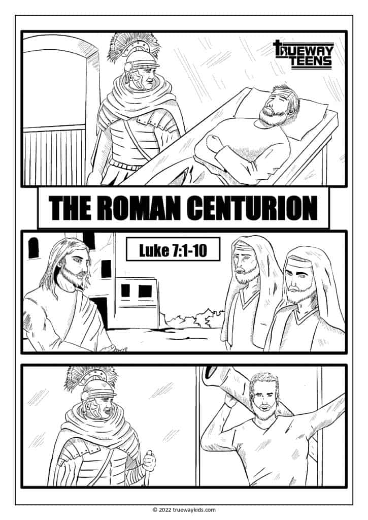 The Roman Centurion Luke 7:1-10 - coloring page for teens