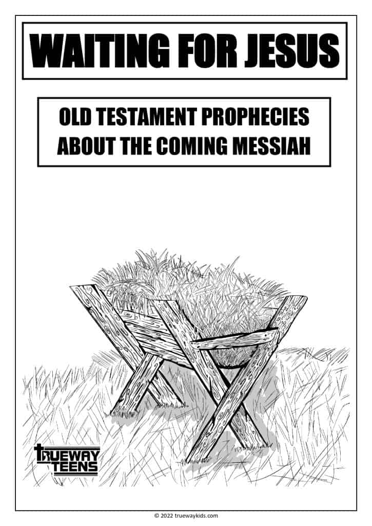 Empty manger Bible coloring page for teens