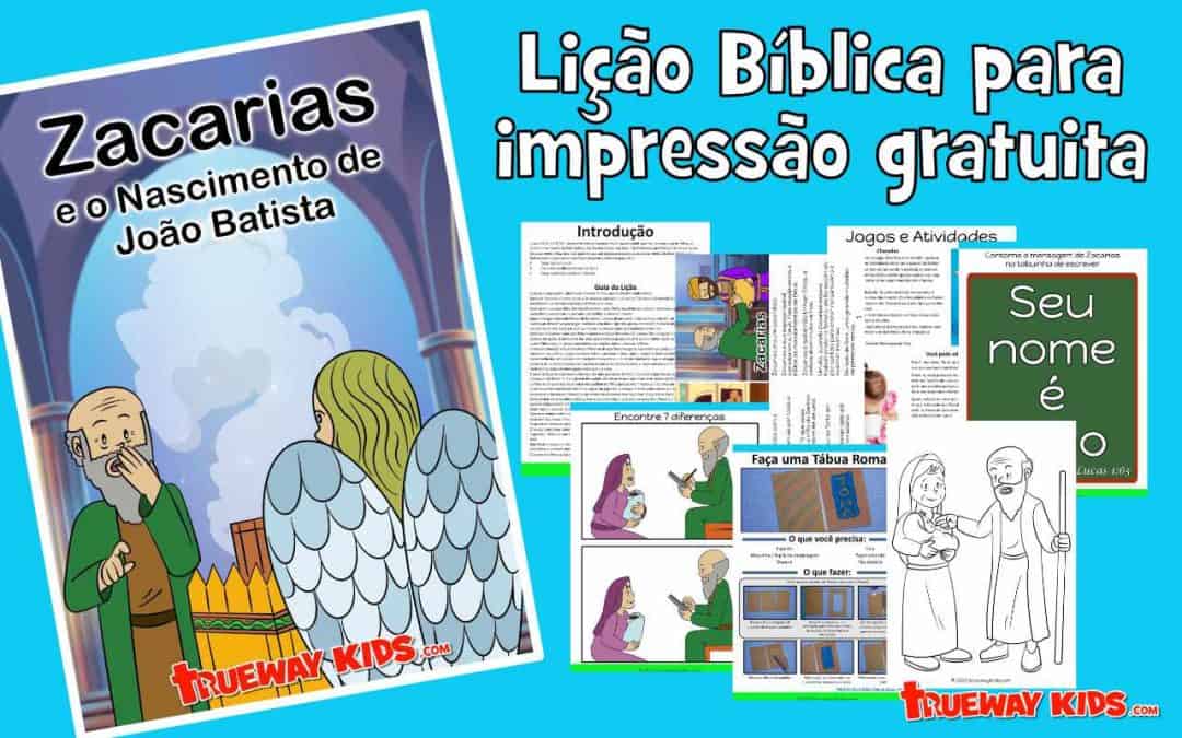 Zacarias e o Nascimento de João Batista - Lição bíblica para crianças. Imprimível