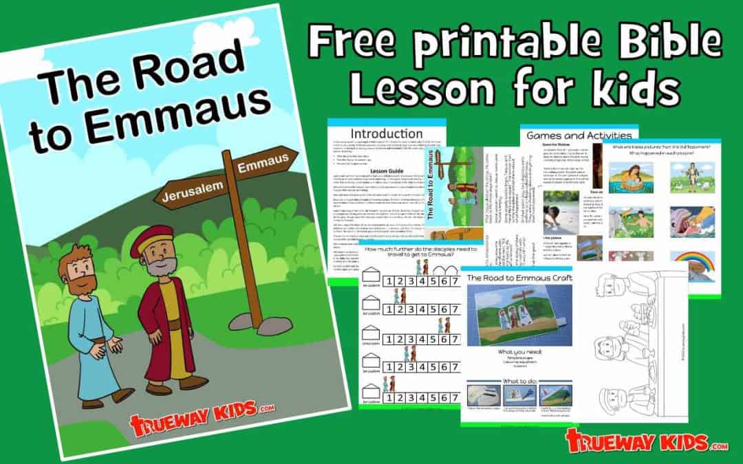 Check out this free printable Road to Emmaus Bible lesson for kids! It's full of printable resources like lesson guide, story, worksheets, coloring pages, craft, and games to help kids learn more about this important Bible story. Ideal for home or church. See how Jesus reveals Himself through the Old Testament Scriptures