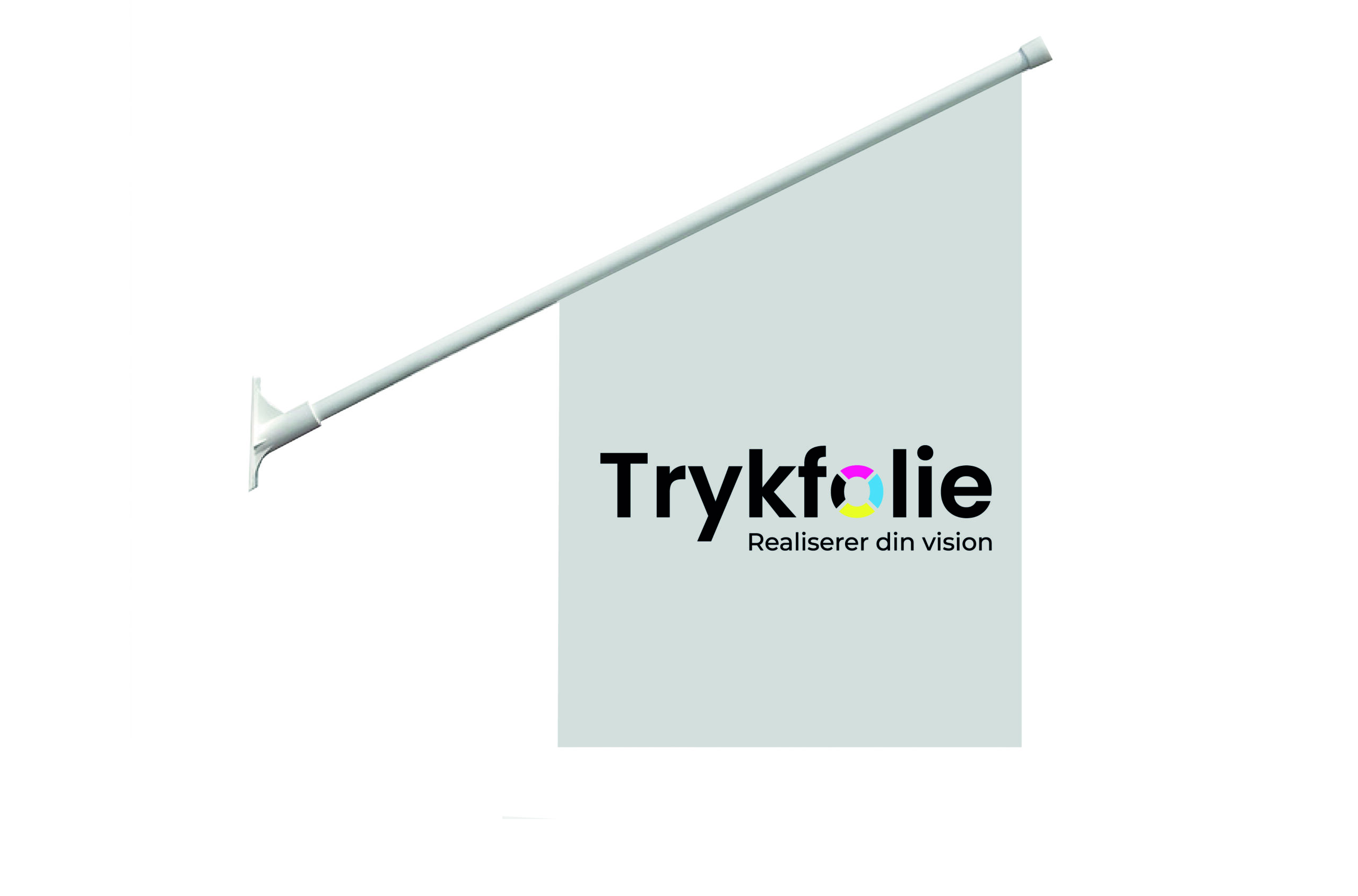 Kioskflag med stang og beslag
