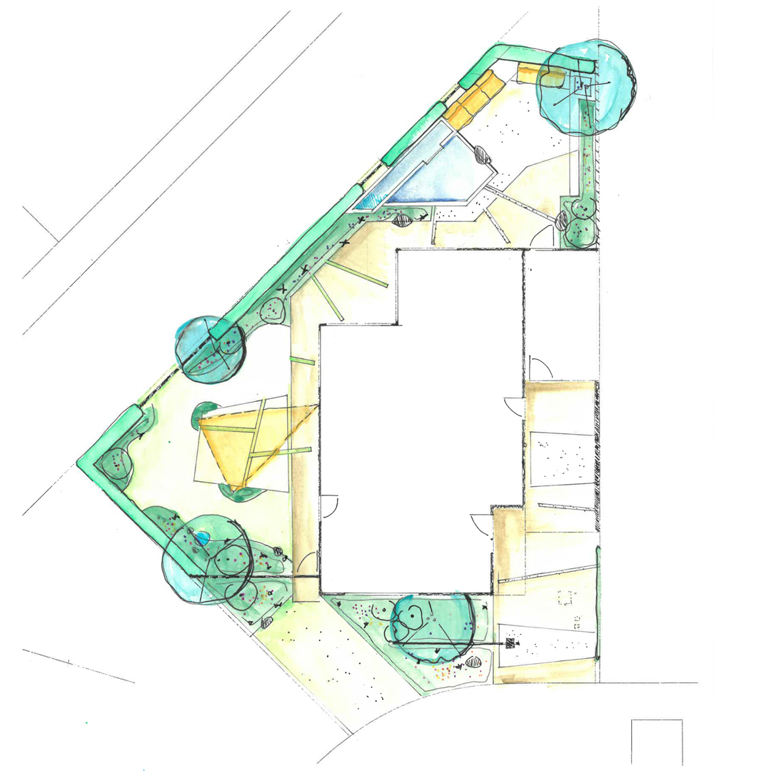 plan hedendaagse tuin Landegem