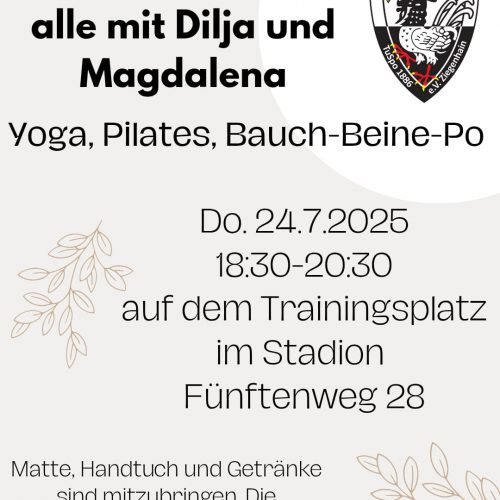 Fitnessabend am 24. Juli 2025 18.30 Uhr bis 20.30 Uhr