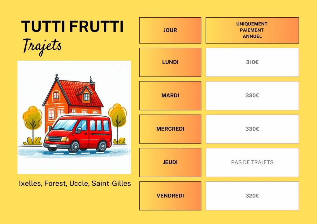 Tutti Frutti Extrascolaoire Tarifs 2024 2025 cours de langues pour enfants